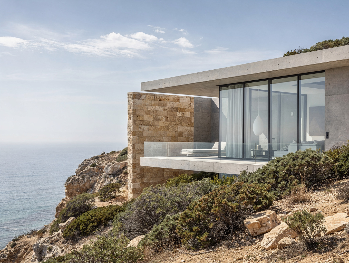 Precision architectural glazing system installed in a coastal residence